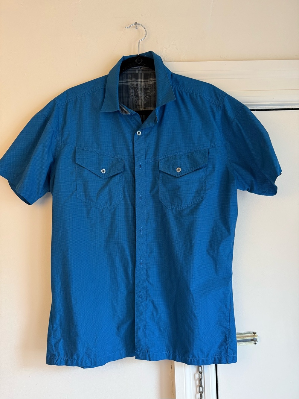 Kuhl Men’s Short-Sleeve Button-Down Shirt in Bright Blue